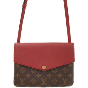 Louis Vuitton Monogram Leather Brown Twice Shoulder Bag